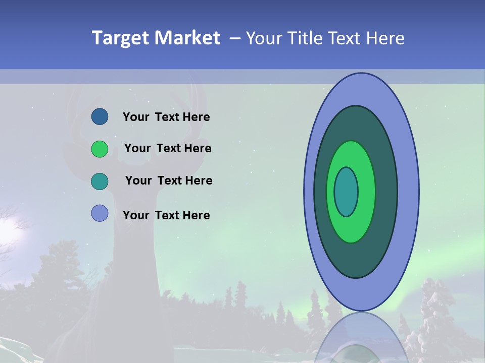 Celestial Odocoileus Aurora Borealis PowerPoint Template