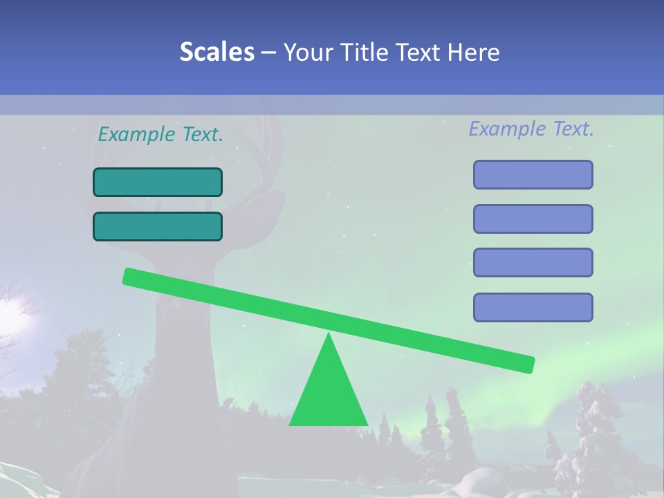 Celestial Odocoileus Aurora Borealis PowerPoint Template
