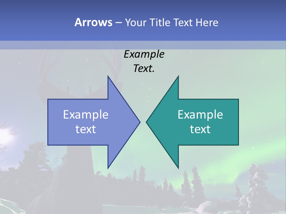 Celestial Odocoileus Aurora Borealis PowerPoint Template