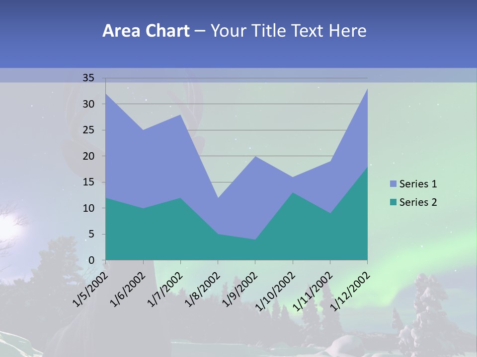 Celestial Odocoileus Aurora Borealis PowerPoint Template