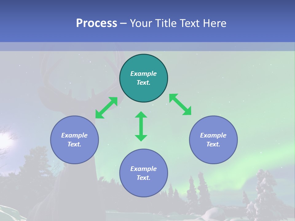 Celestial Odocoileus Aurora Borealis PowerPoint Template