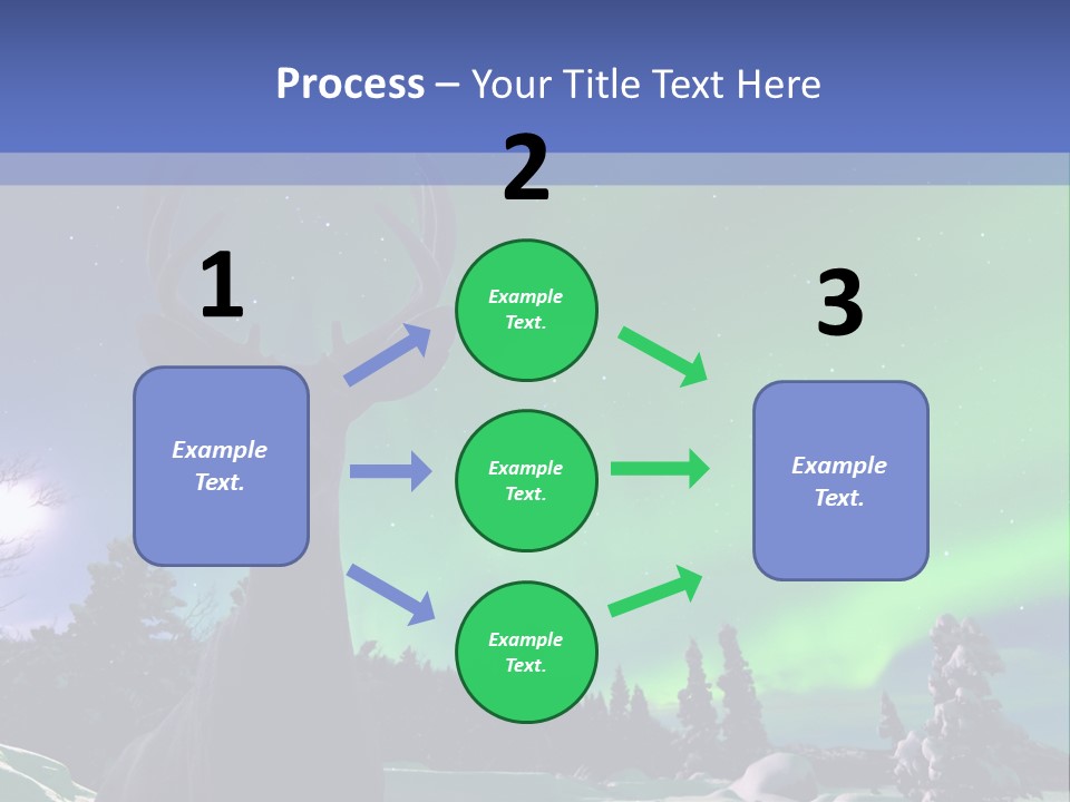 Celestial Odocoileus Aurora Borealis PowerPoint Template