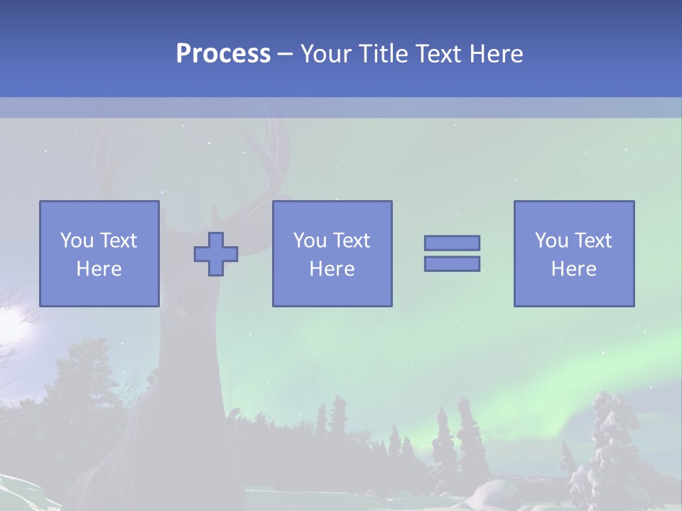 Celestial Odocoileus Aurora Borealis PowerPoint Template