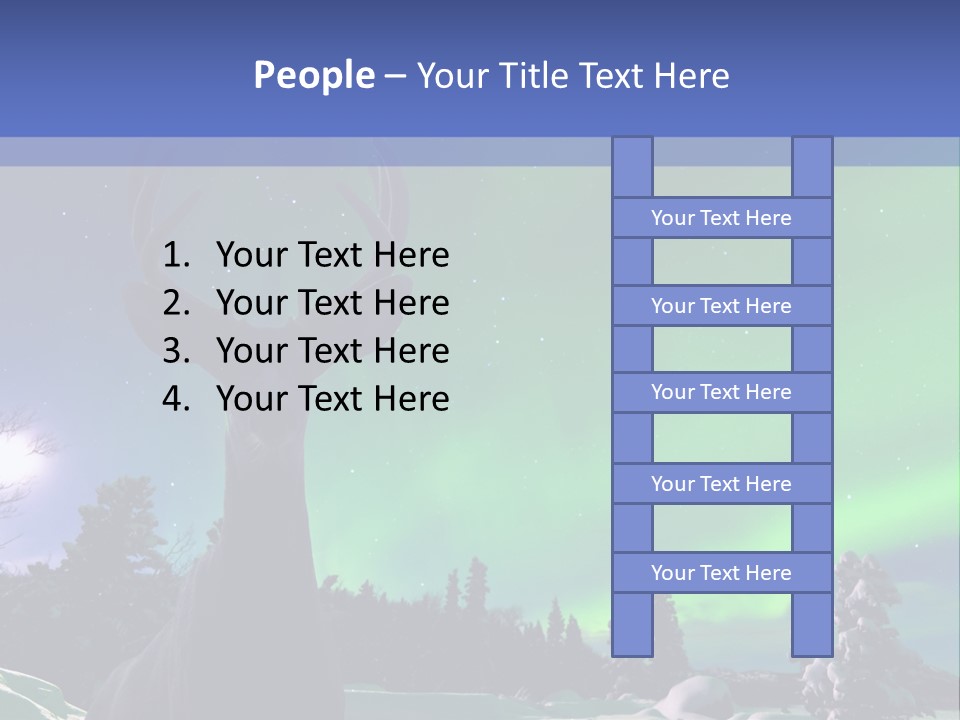 Celestial Odocoileus Aurora Borealis PowerPoint Template