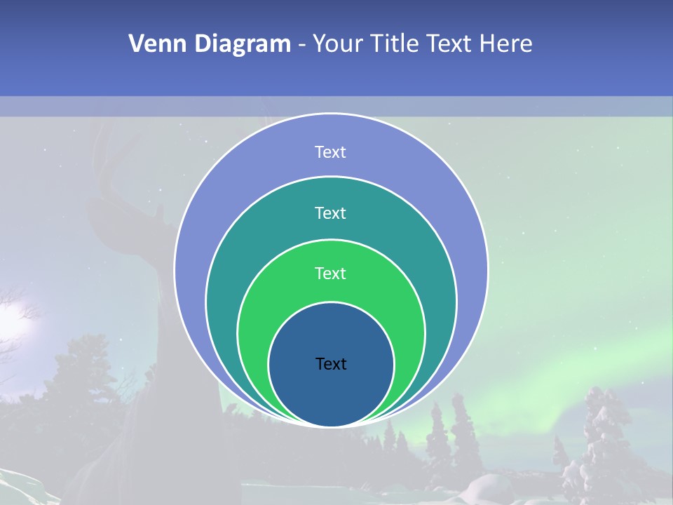 Celestial Odocoileus Aurora Borealis PowerPoint Template