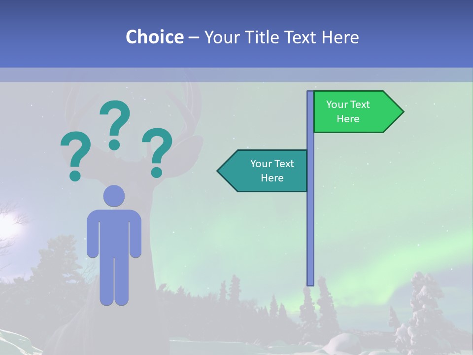 Celestial Odocoileus Aurora Borealis PowerPoint Template