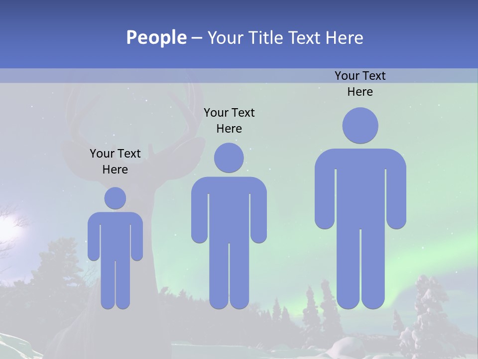 Celestial Odocoileus Aurora Borealis PowerPoint Template