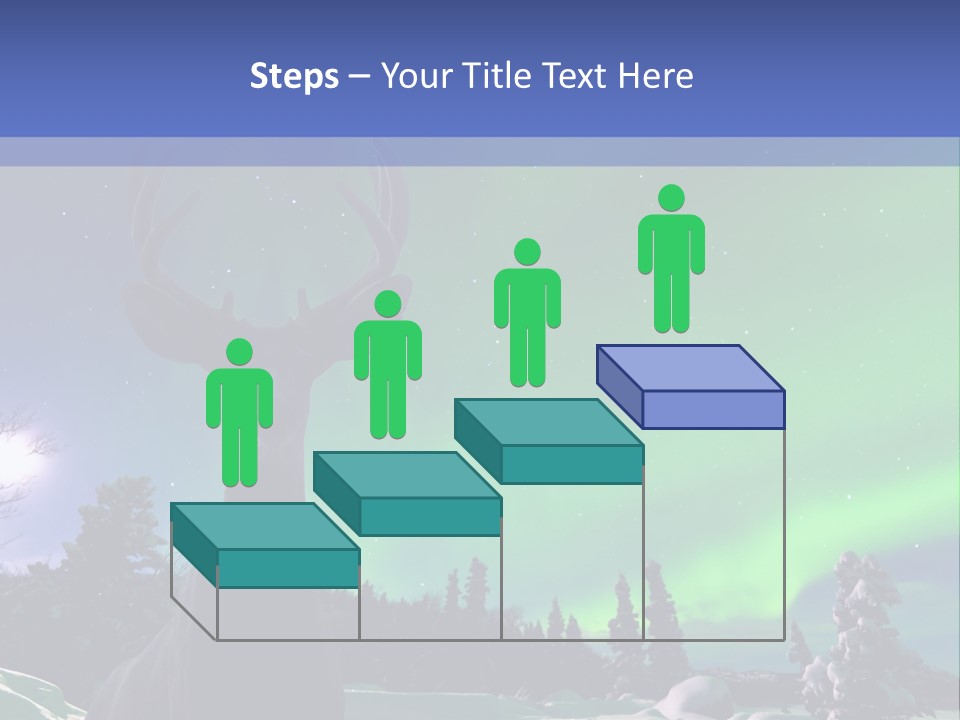 Celestial Odocoileus Aurora Borealis PowerPoint Template