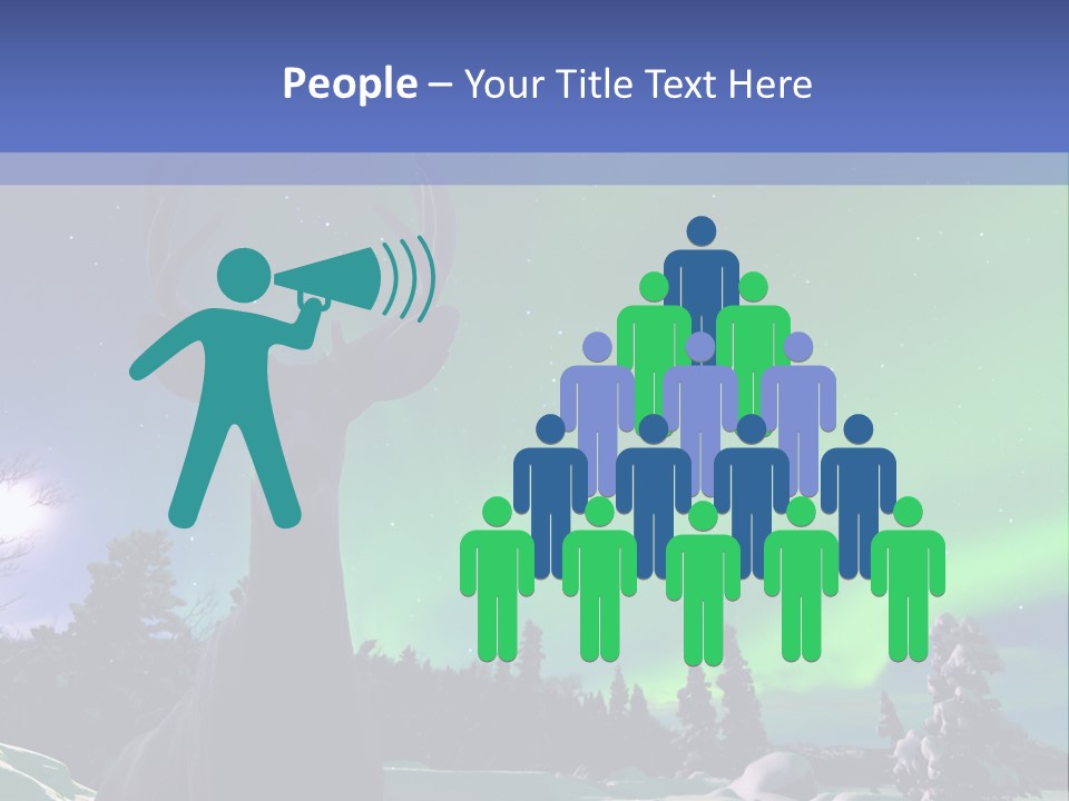 Celestial Odocoileus Aurora Borealis PowerPoint Template