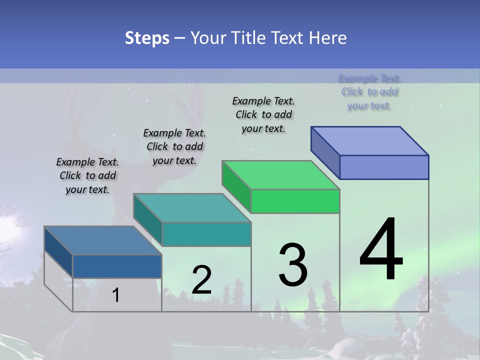 Celestial Odocoileus Aurora Borealis PowerPoint Template