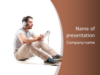 Headphones Computer Boy PowerPoint Template