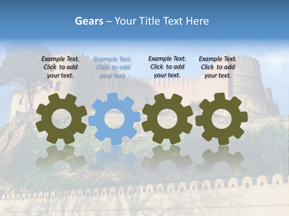 A Castle On Top Of A Hill With A Blue Sky In The Background PowerPoint Template