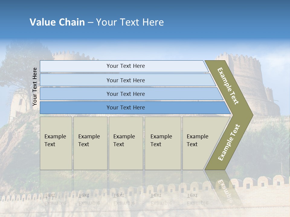 A Castle On Top Of A Hill With A Blue Sky In The Background PowerPoint Template