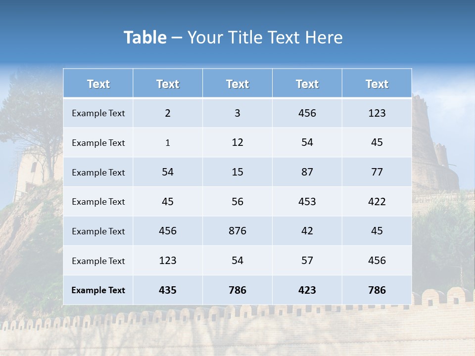 A Castle On Top Of A Hill With A Blue Sky In The Background PowerPoint Template