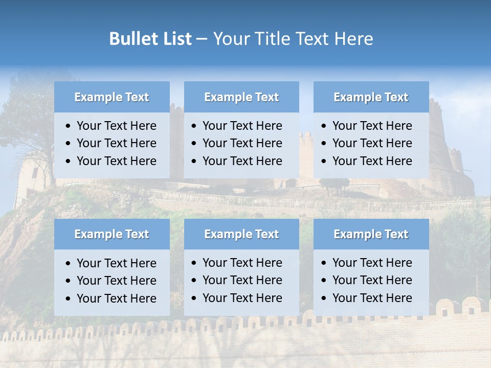 A Castle On Top Of A Hill With A Blue Sky In The Background PowerPoint Template