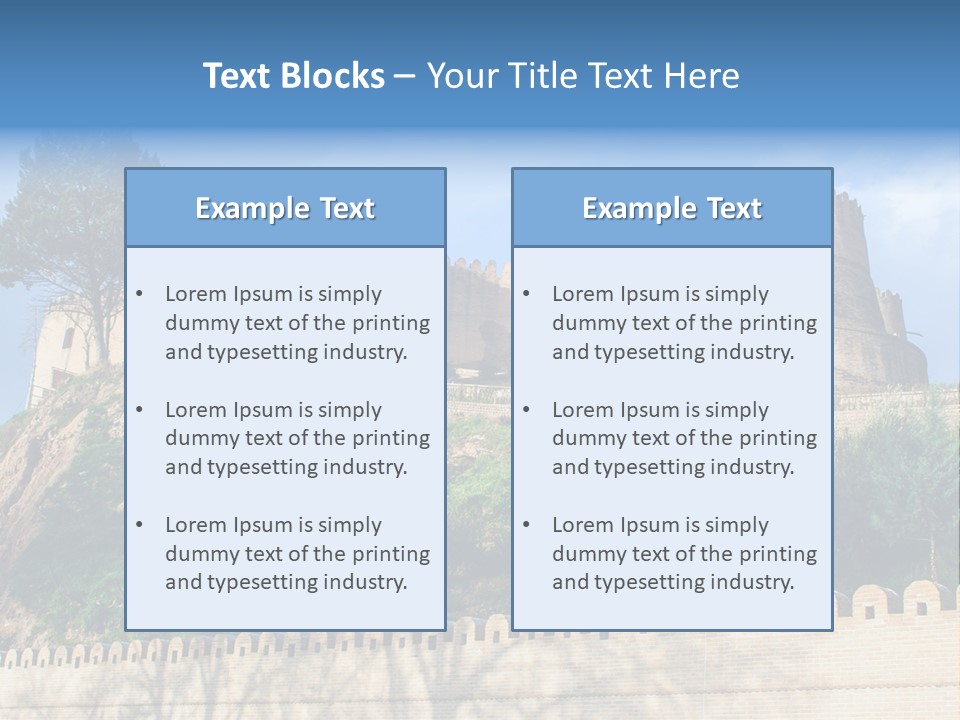 A Castle On Top Of A Hill With A Blue Sky In The Background PowerPoint Template