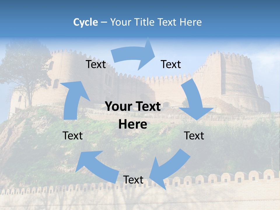 A Castle On Top Of A Hill With A Blue Sky In The Background PowerPoint Template