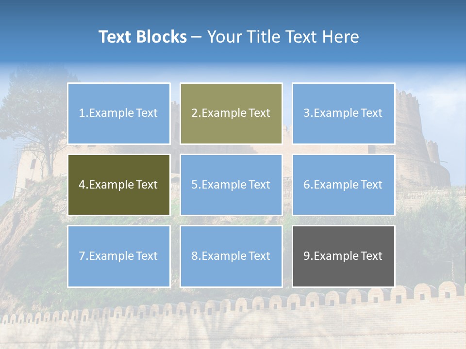 A Castle On Top Of A Hill With A Blue Sky In The Background PowerPoint Template