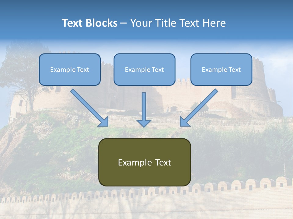 A Castle On Top Of A Hill With A Blue Sky In The Background PowerPoint Template
