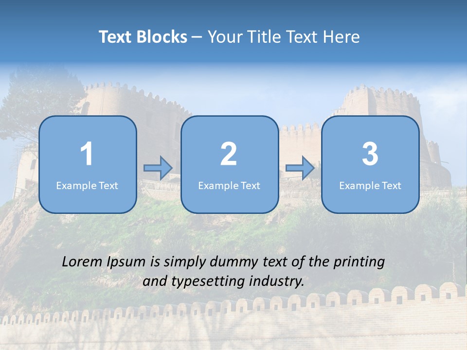 A Castle On Top Of A Hill With A Blue Sky In The Background PowerPoint Template