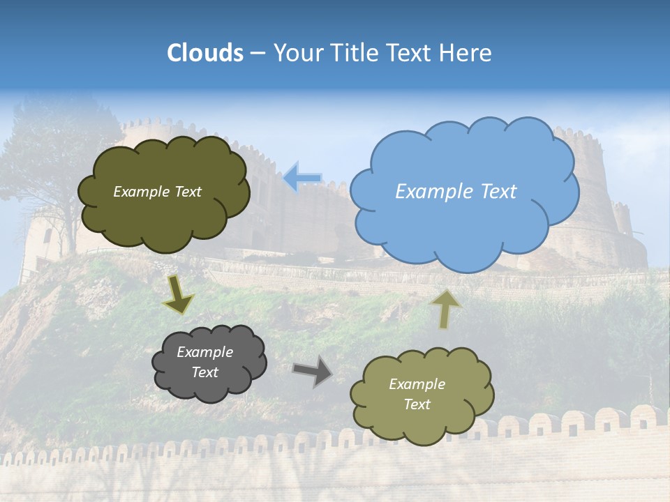 A Castle On Top Of A Hill With A Blue Sky In The Background PowerPoint Template