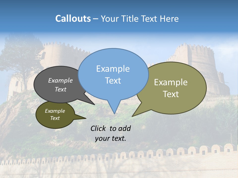 A Castle On Top Of A Hill With A Blue Sky In The Background PowerPoint Template