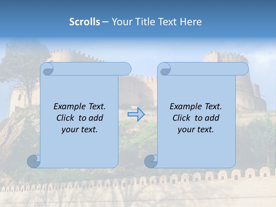 A Castle On Top Of A Hill With A Blue Sky In The Background PowerPoint Template