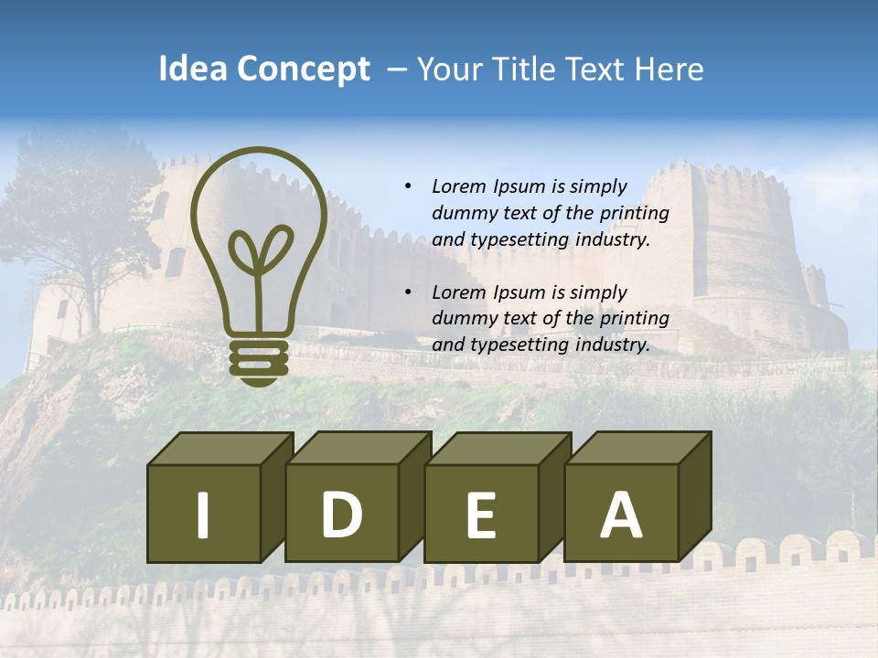 A Castle On Top Of A Hill With A Blue Sky In The Background PowerPoint Template