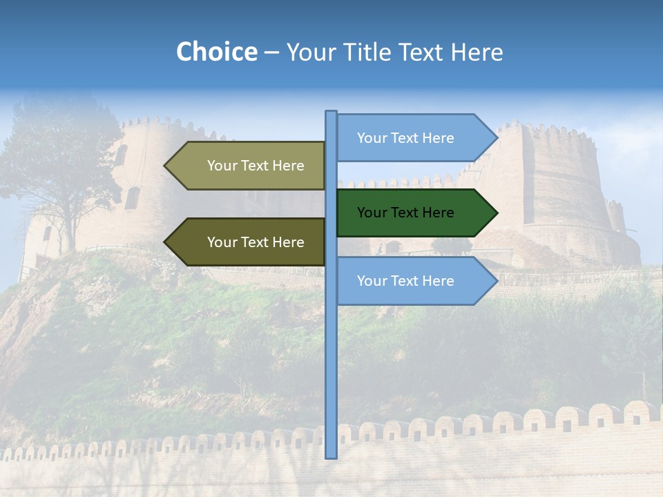 A Castle On Top Of A Hill With A Blue Sky In The Background PowerPoint Template