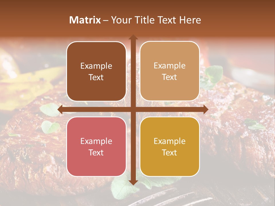 A Plate Of Steak And Vegetables On A Wooden Table PowerPoint Template
