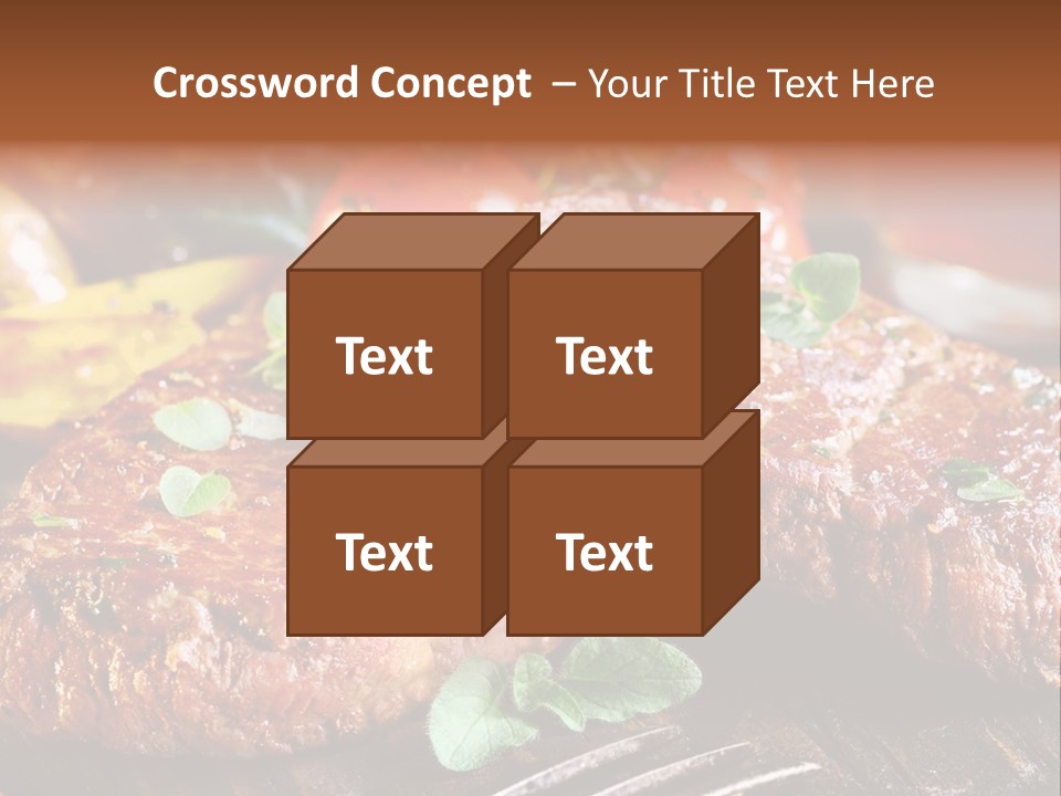 A Plate Of Steak And Vegetables On A Wooden Table PowerPoint Template