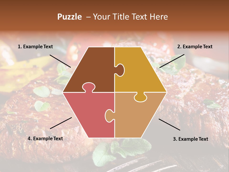 A Plate Of Steak And Vegetables On A Wooden Table PowerPoint Template