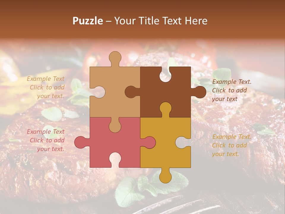 A Plate Of Steak And Vegetables On A Wooden Table PowerPoint Template
