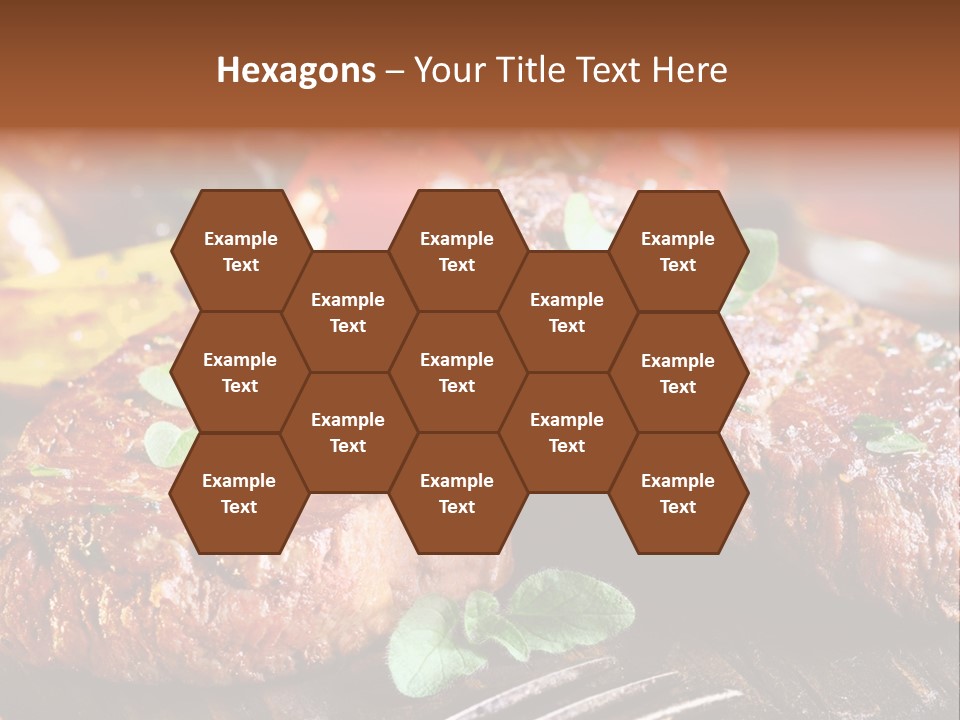 A Plate Of Steak And Vegetables On A Wooden Table PowerPoint Template