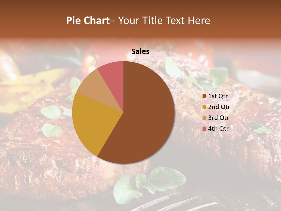 A Plate Of Steak And Vegetables On A Wooden Table PowerPoint Template