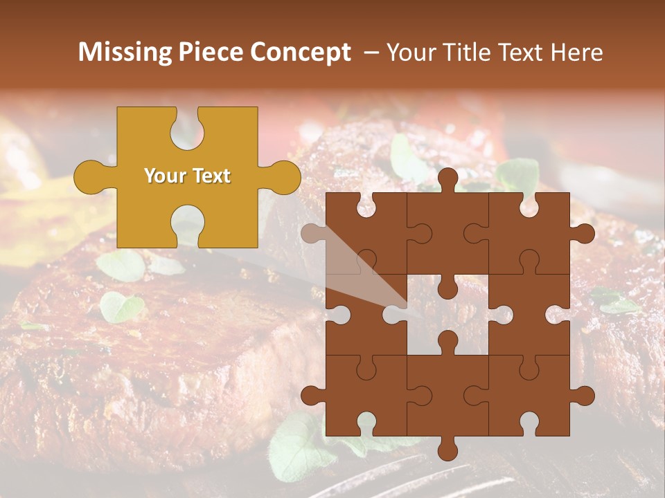 A Plate Of Steak And Vegetables On A Wooden Table PowerPoint Template