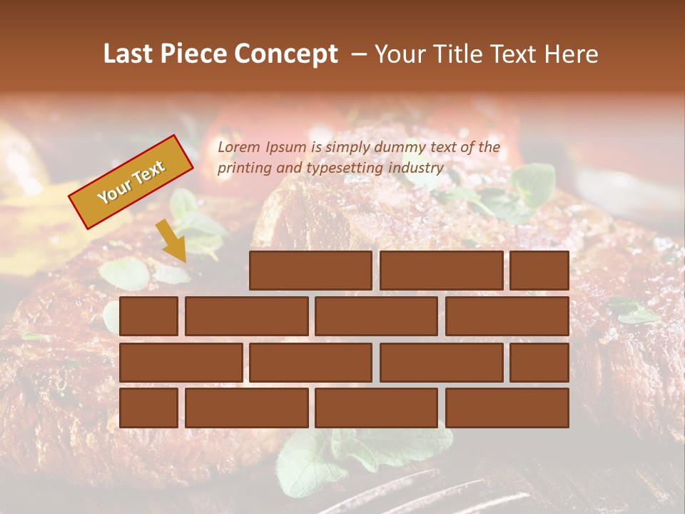 A Plate Of Steak And Vegetables On A Wooden Table PowerPoint Template