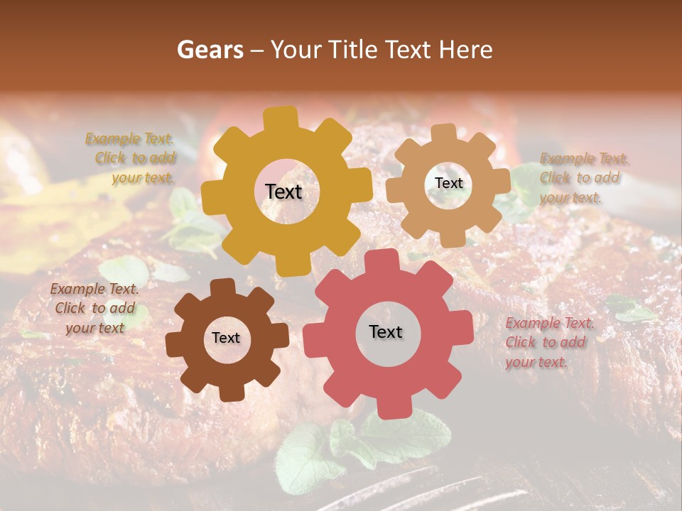 A Plate Of Steak And Vegetables On A Wooden Table PowerPoint Template
