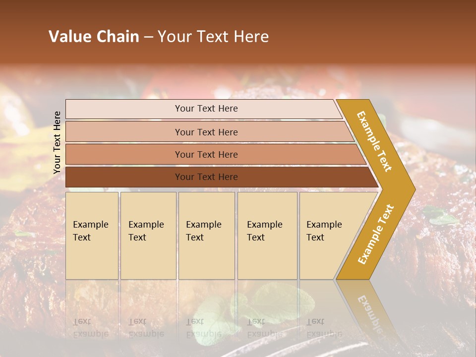 A Plate Of Steak And Vegetables On A Wooden Table PowerPoint Template
