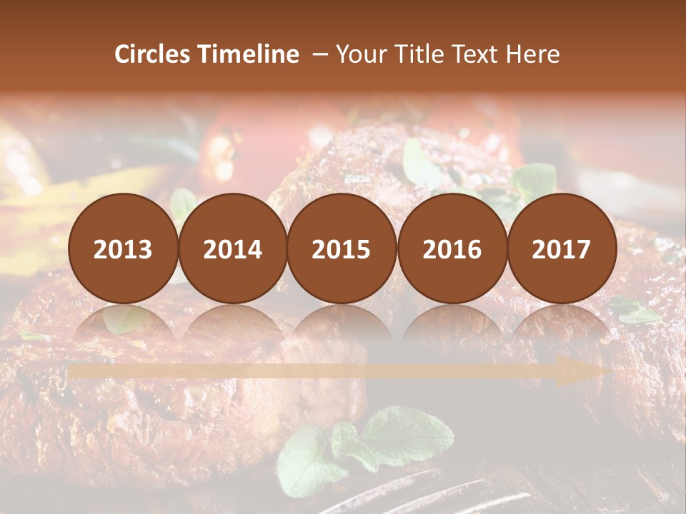 A Plate Of Steak And Vegetables On A Wooden Table PowerPoint Template