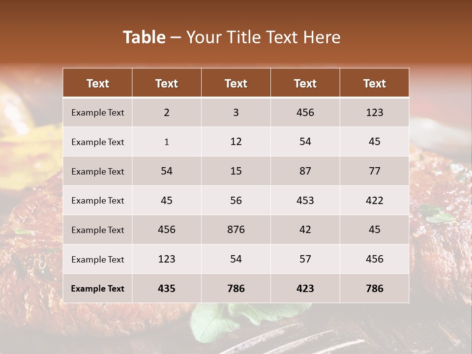 A Plate Of Steak And Vegetables On A Wooden Table PowerPoint Template