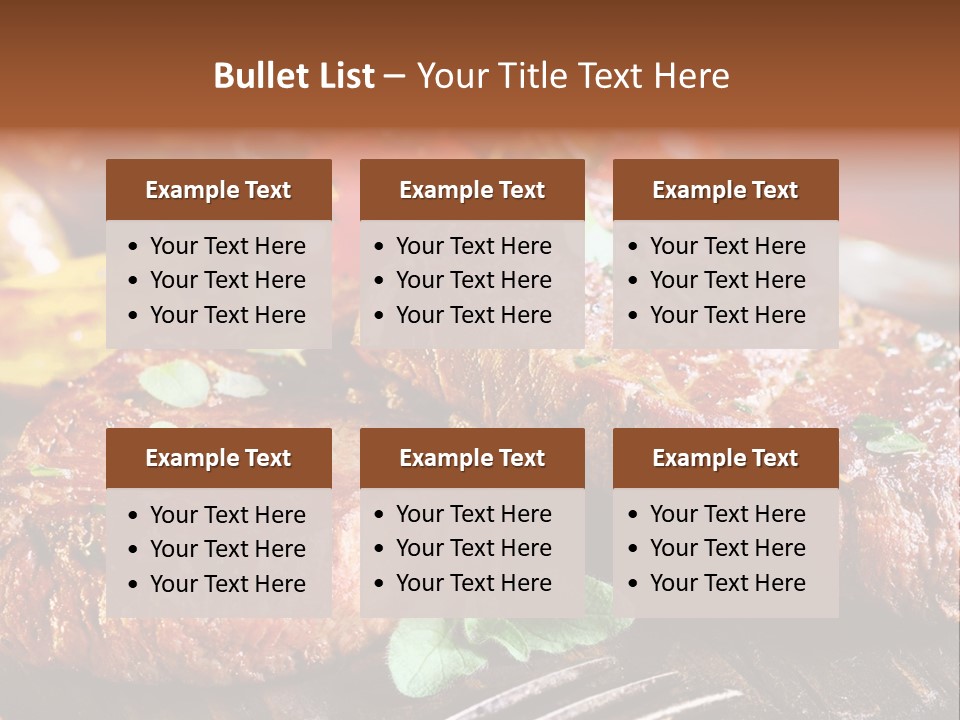 A Plate Of Steak And Vegetables On A Wooden Table PowerPoint Template