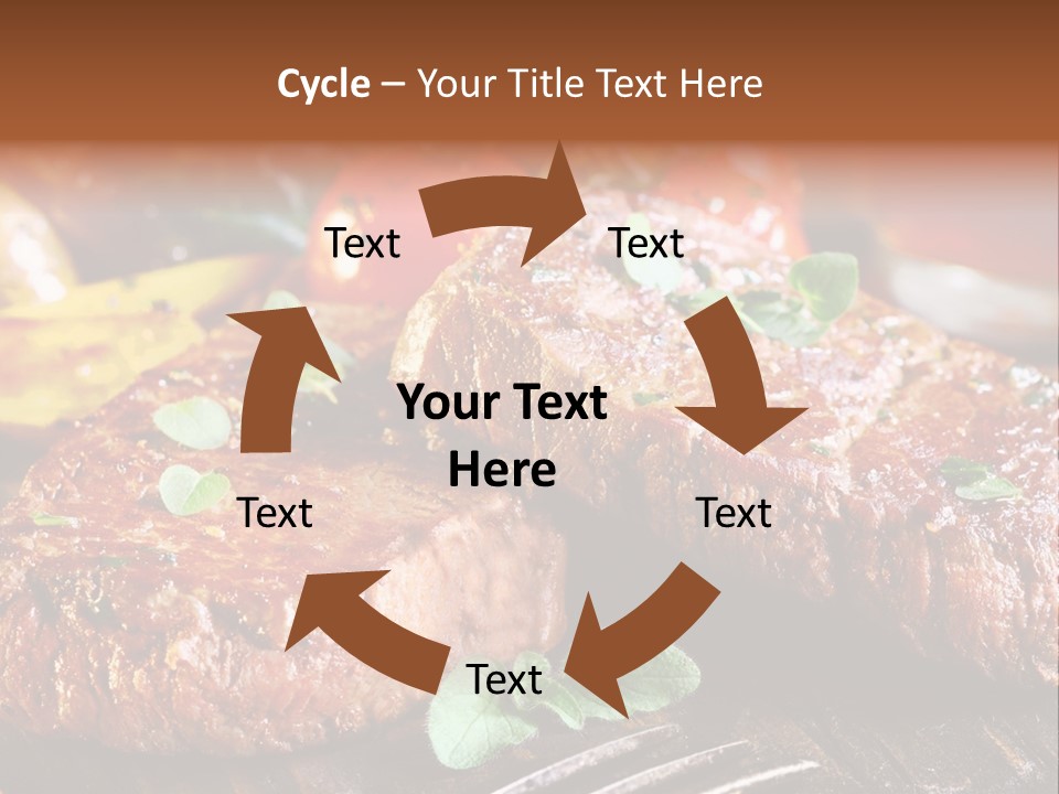 A Plate Of Steak And Vegetables On A Wooden Table PowerPoint Template