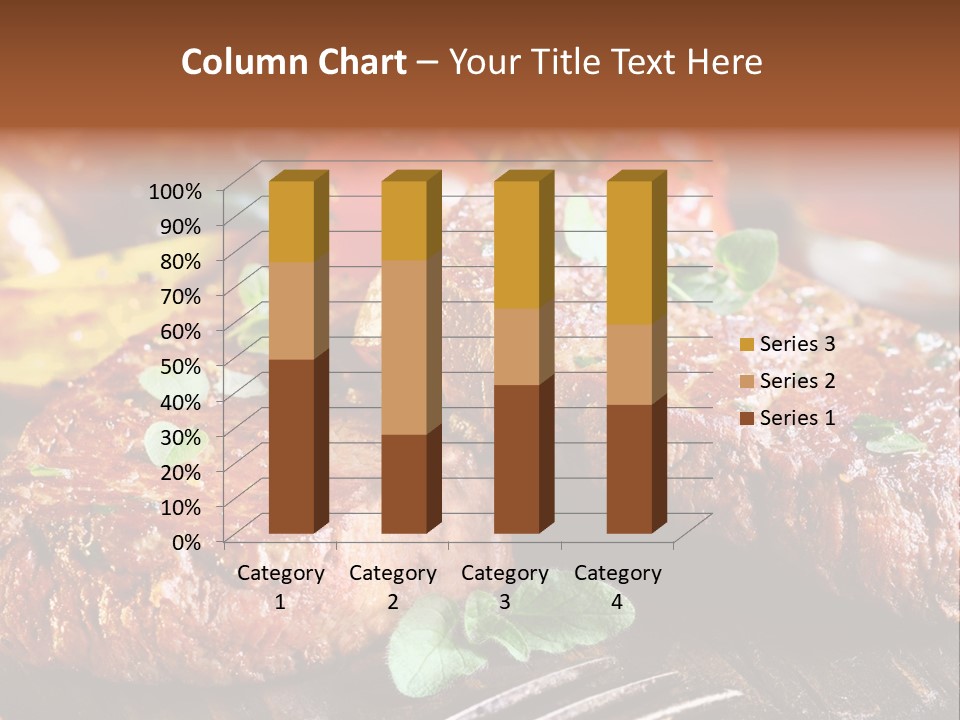 A Plate Of Steak And Vegetables On A Wooden Table PowerPoint Template