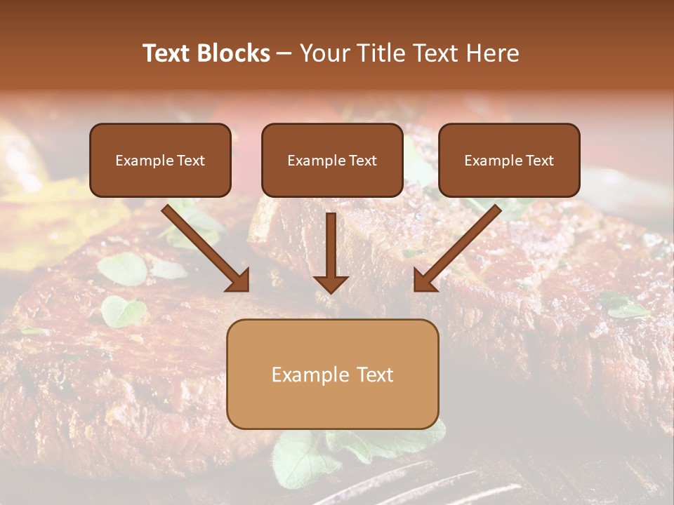 A Plate Of Steak And Vegetables On A Wooden Table PowerPoint Template