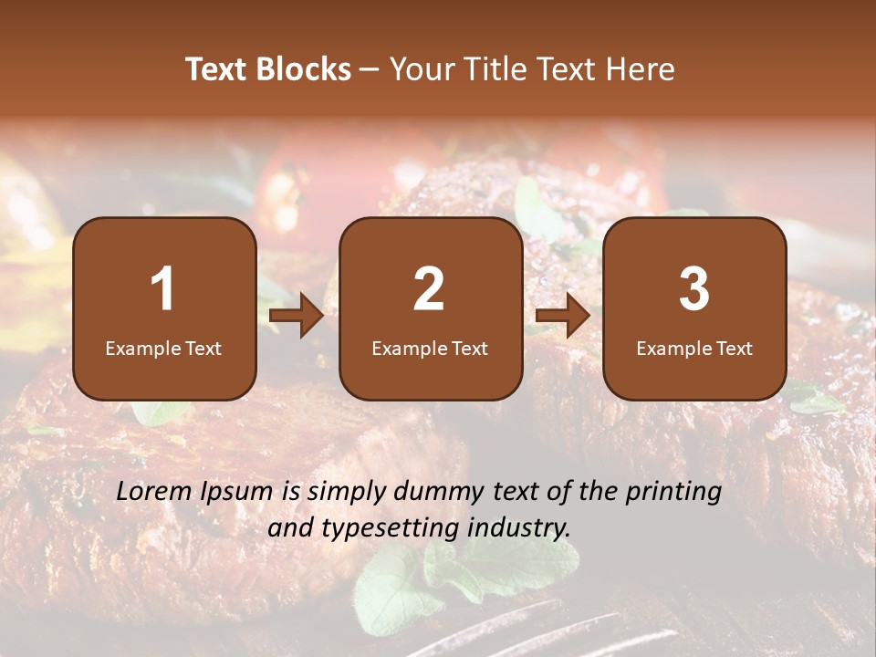 A Plate Of Steak And Vegetables On A Wooden Table PowerPoint Template