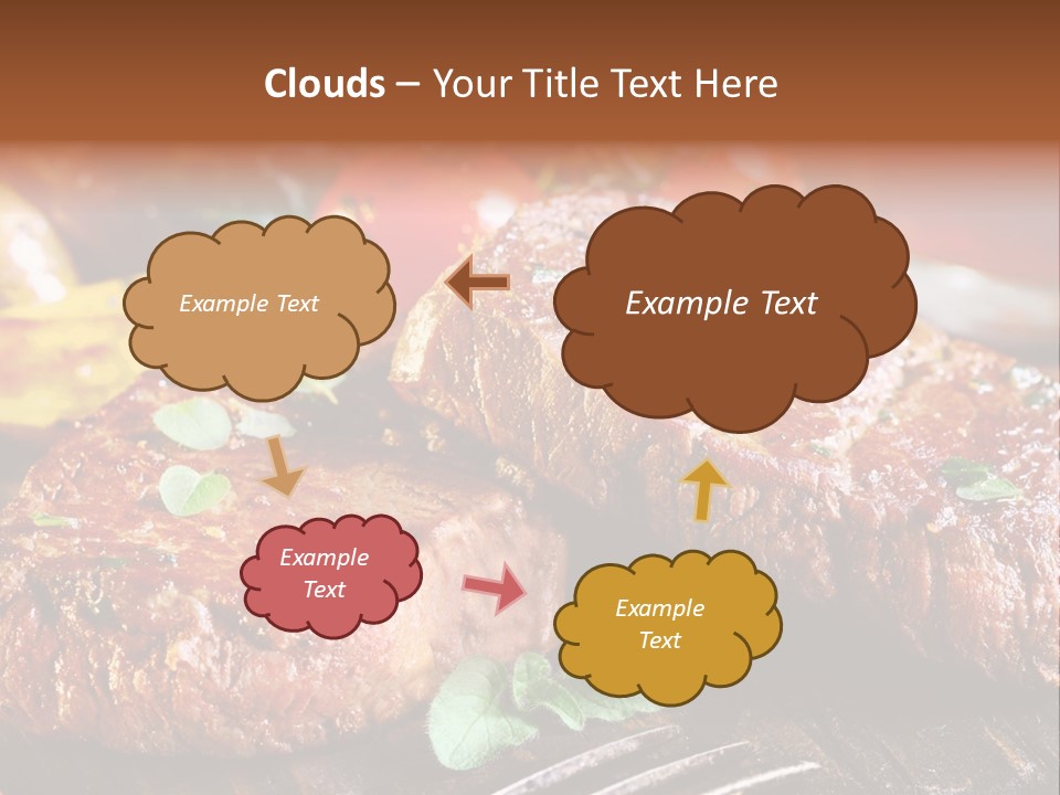A Plate Of Steak And Vegetables On A Wooden Table PowerPoint Template