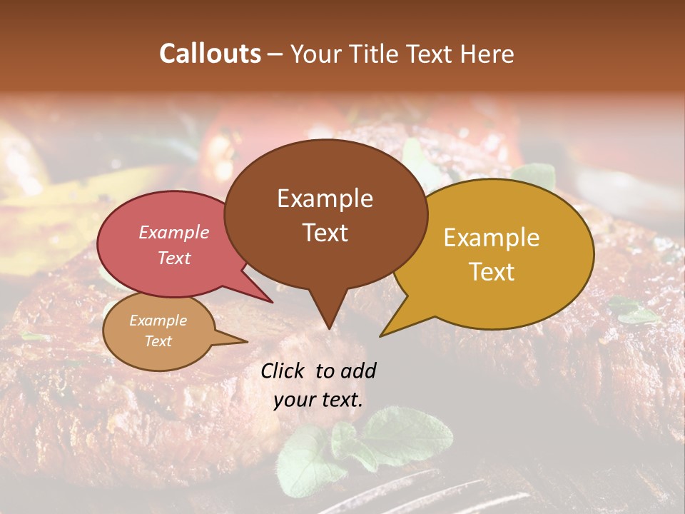A Plate Of Steak And Vegetables On A Wooden Table PowerPoint Template