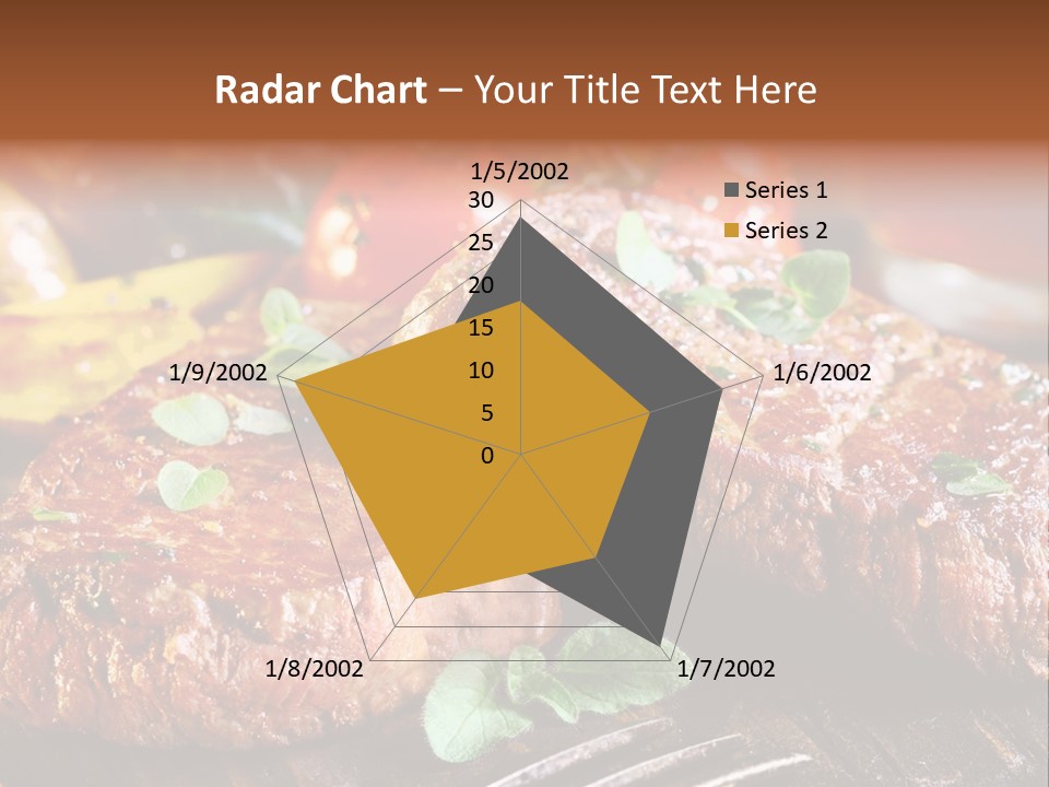 A Plate Of Steak And Vegetables On A Wooden Table PowerPoint Template