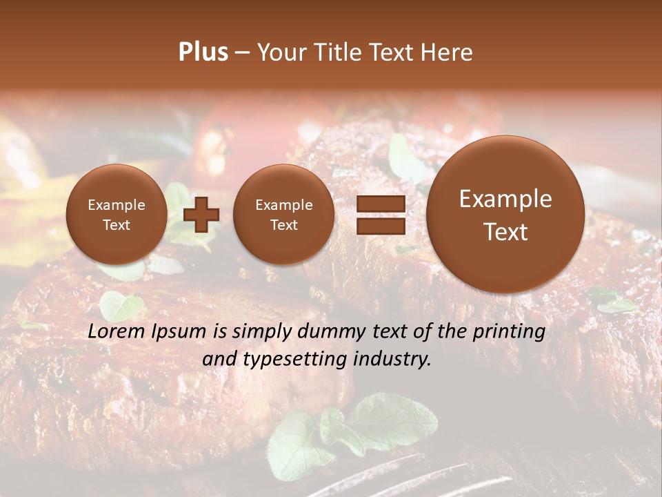 A Plate Of Steak And Vegetables On A Wooden Table PowerPoint Template